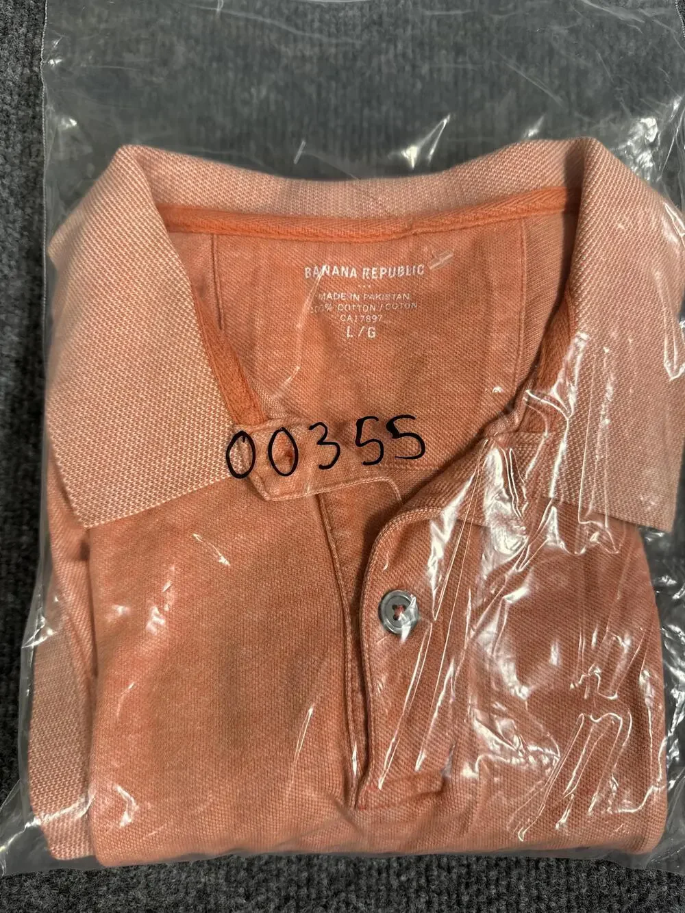 Banana Republic Polo Shirt Mens Large Orange Tagless Cotton Casual Knit Top
